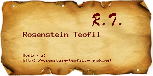 Rosenstein Teofil névjegykártya
